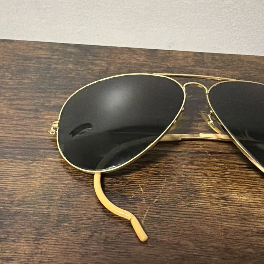 VTG 1970's 62mm B&L‎ RAY-BAN USA w/Wire Frames & Ear Hooks, Teardrop Style HTF!